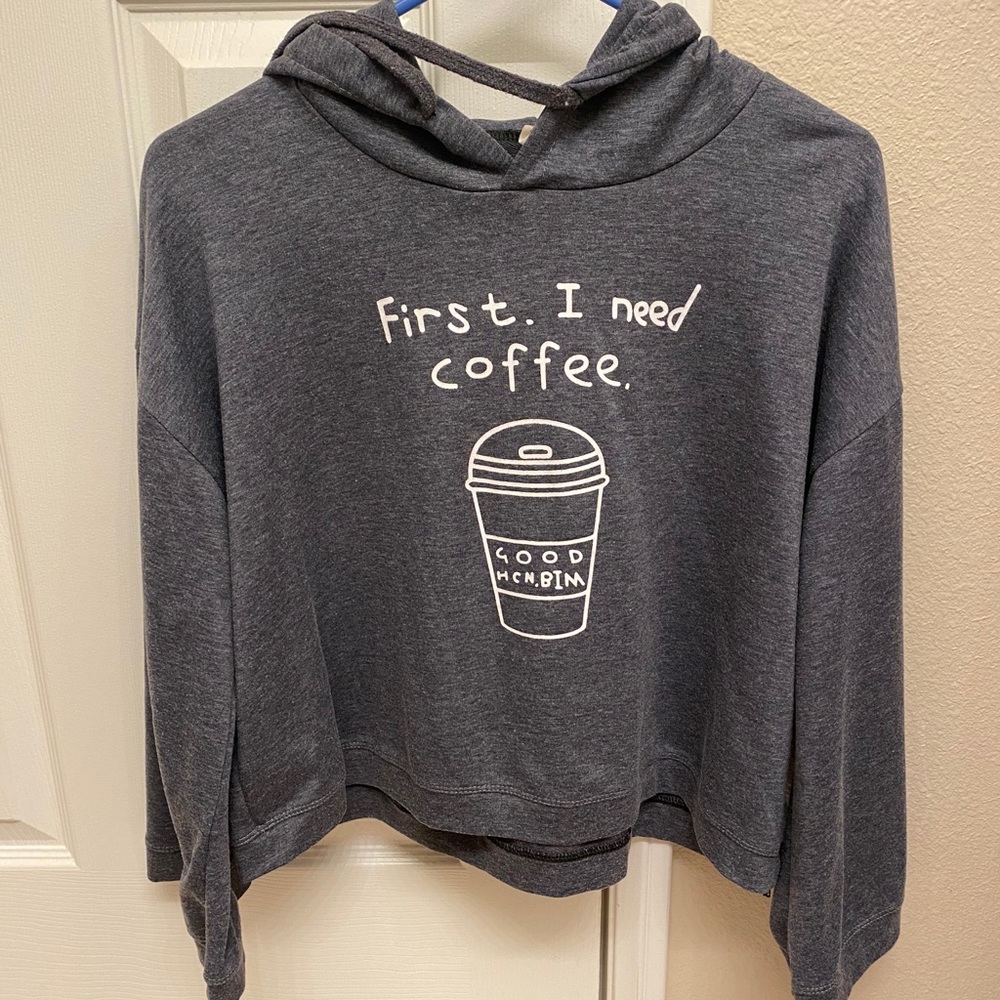 Coffee Need Crop Oversized Poncho